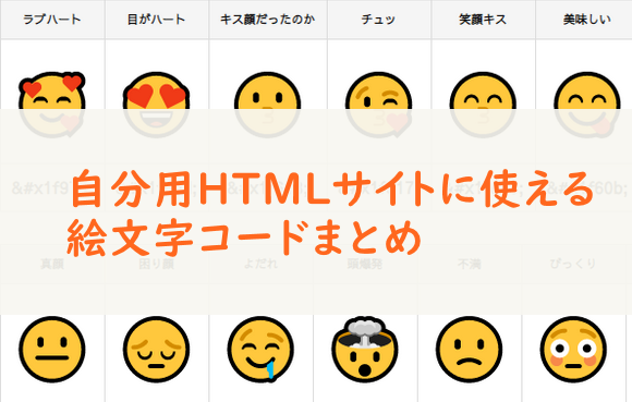 自分用HTML絵文字まとめ