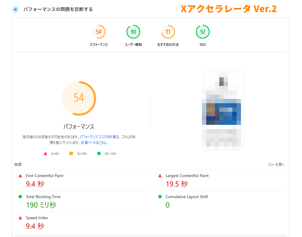 Xアクセラレータ Ver.2の測定結果